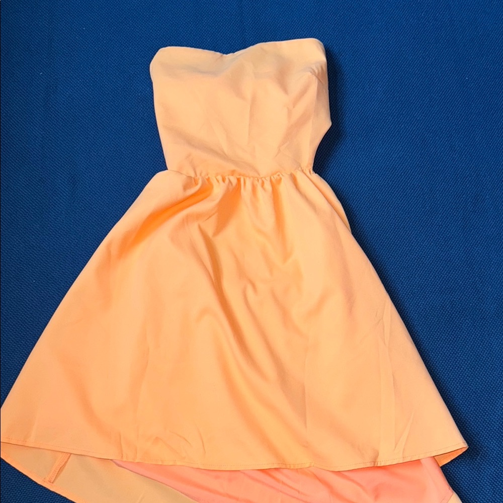 Beginning Boutique Strapless Neon Orange Dress